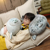 Cute Blob Seal Pillow Round Chubby Seal Pillow Soft Hug Plush Pillow Stuffed Cotton Animal Plush Toy