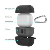 eNicer IP68 Waterproof Carrying Case for AirPods Pro Protective TPU Cover with Hook AirPods Pro 3rd Gen Case Shell Shockproof Silicone Skin Case Cover with Carabiner