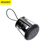 AWEI Y666 Led Mini Waterproof Outdoor Bluetooth Speaker TWS Interconnection Portable Transparent 360° Stereo Bass Clean Music Sound