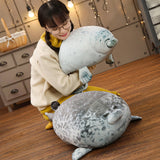 Cute Blob Seal Pillow Round Chubby Seal Pillow Soft Hug Plush Pillow Stuffed Cotton Animal Plush Toy