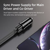 AWEI C-826 12W 2.4A Mini Phone Car Charger Dual USB C Fast Charging Quality Chip Protect Phone Battery For Mobile Phone