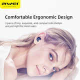 AWEI T13 TWS True Wireless Bluetooth Earbuds Bass HiFi In-Ear Mini Capsule Touch Contorl With Mic HiFi Stereo Gaming Earbuds