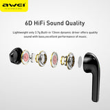 AWEI T26 TWS Earbuds Led Display Wireless Earphones Touch With Microphone Gaming Headset Noise Cancelling  For IOS Andriod