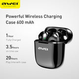 AWEI T26 TWS Earbuds Led Display Wireless Earphones Touch With Microphone Gaming Headset Noise Cancelling  For IOS Andriod