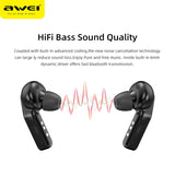 AWEI T10C TWS Bluetooth V5.0 Earphone True Wireless Charging Noise Canceling HiFi 6D Bass With Mic Touch Control Gaming Headset