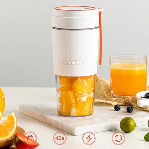 Vitamer 300ML Fruit Blender Cup Portable Blender Juicer Mixer Kitchen Food Processor Electric Plastic Juicer Blender Juice Maker Mixer Cup Smoothie Maker Protein Shaker Handhold Blender