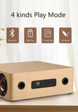 MyM Q5C Portable Wooden Bluetooth 4.2 Speaker 3W*4 Horn Support FM TF Card AUX in Subwoofer