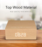 MyM Q5C Portable Wooden Bluetooth 4.2 Speaker 3W*4 Horn Support FM TF Card AUX in Subwoofer