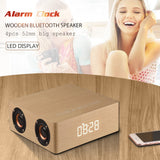 MyM Q5C Portable Wooden Bluetooth 4.2 Speaker 3W*4 Horn Support FM TF Card AUX in Subwoofer