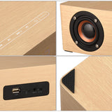 MyM Q5C Portable Wooden Bluetooth 4.2 Speaker 3W*4 Horn Support FM TF Card AUX in Subwoofer