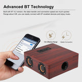 MyM Q5C Portable Wooden Bluetooth 4.2 Speaker 3W*4 Horn Support FM TF Card AUX in Subwoofer