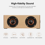 MyM Q5C Portable Wooden Bluetooth 4.2 Speaker 3W*4 Horn Support FM TF Card AUX in Subwoofer