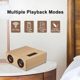 MyM Q5C Portable Wooden Bluetooth 4.2 Speaker 3W*4 Horn Support FM TF Card AUX in Subwoofer