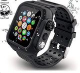 Redpepper 40mm/44mm IP68 waterproof case for Apple Watch Series 6/5/4/SE, 360 shockproof, iWatch Built-in Screen Protector PC Case PET Film All-around Bumper Protective Cover with watch band