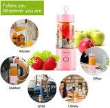 VITAMER 350ml Mini Electric Portable Blender Juicer Cup USB Rechargeable Food Processor Fruit Juice Maker Mixer Cup Smoothie Maker Protein Shaker Bottle Hand Blender Handhold Blender