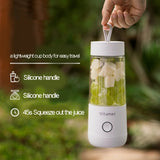 VITAMER 350ml Mini Electric Portable Blender Juicer Cup USB Rechargeable Food Processor Fruit Juice Maker Mixer Cup Smoothie Maker Protein Shaker Bottle Hand Blender Handhold Blender